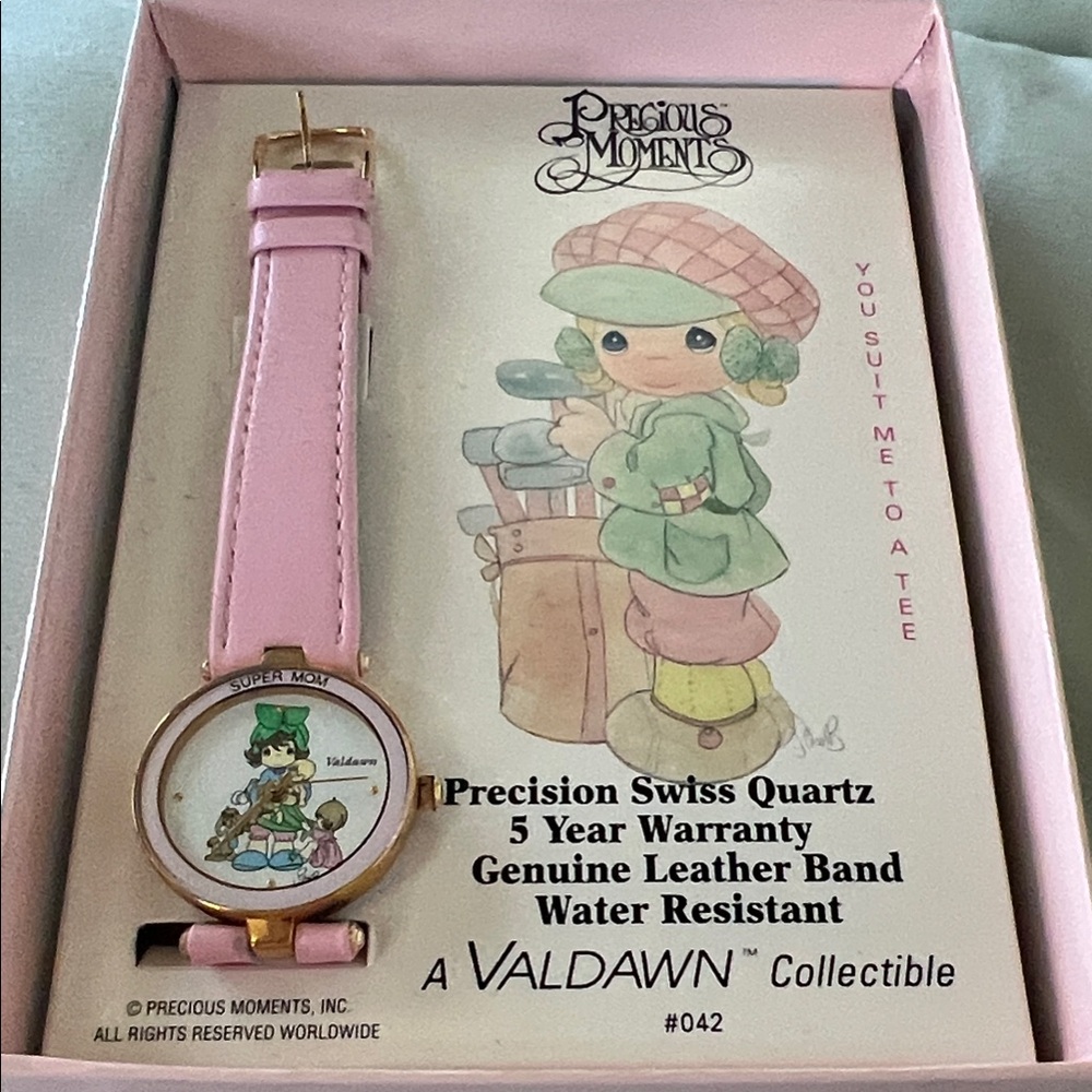 Precious Moments Pink Leather Band Collectible Watch